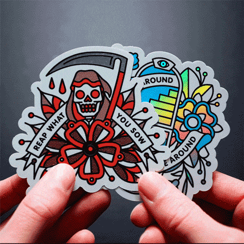 Red Halftone sticker art Unique custom stickers StickerApp