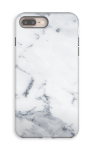 Valkoinen marmori kuoret IPhone 8 Plus tough