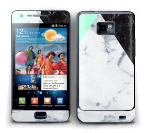 White marble, black marble and green pastel design.