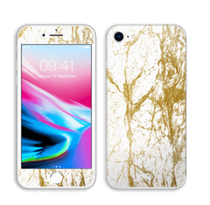 Branco e Dourado Skin IPhone 8