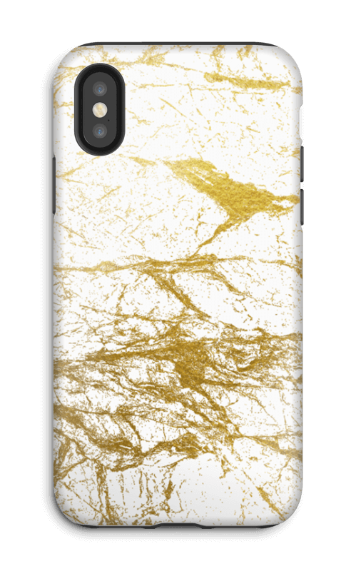 Kultainen ja valkoinen kuoret IPhone X tough