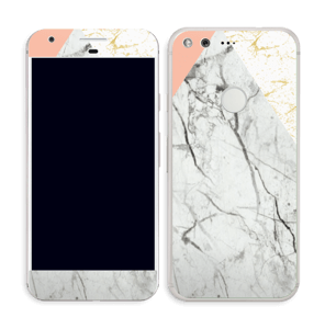 Gold, white marble and pastel skin. Such a perfect and simple match. Make it custom by adding your name or logo.