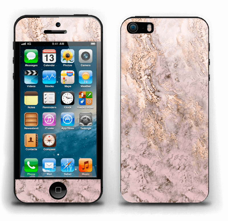 Rosa og gullmarmor Skin IPhone 5s