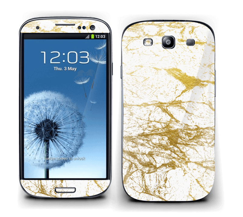 Hvitt og gull Skin Galaxy S3