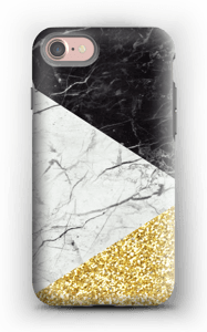 Branco, Preto e Dourado Capa IPhone 7 tough
