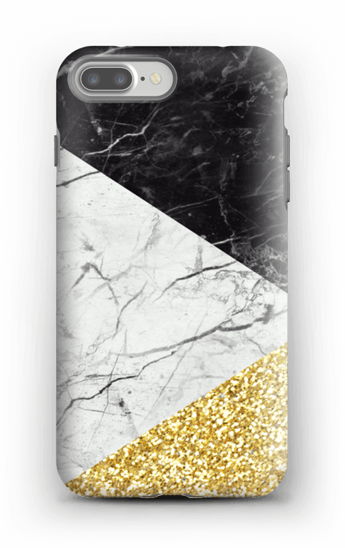 Branco, Preto e Dourado Capa IPhone 7 Plus tough