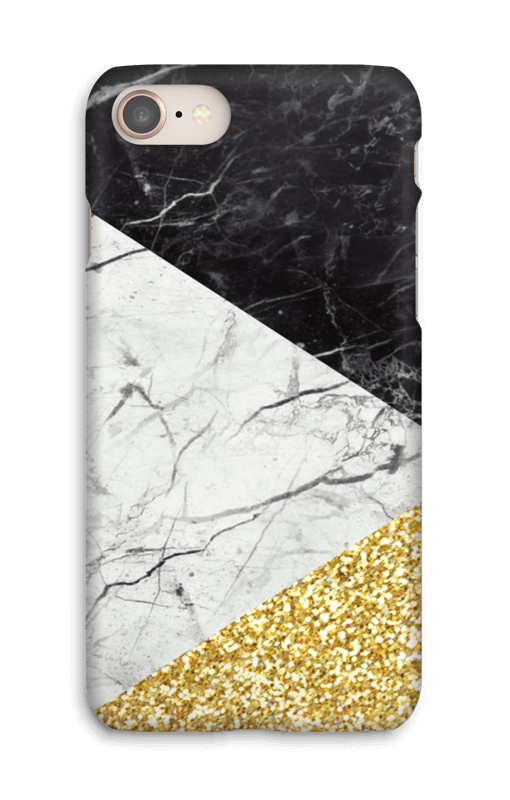 Branco, Preto e Dourado Capa IPhone 8