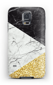Branco, Preto e Dourado Capa Galaxy S5