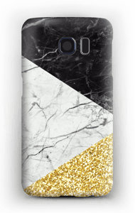 Branco, Preto e Dourado Capa Galaxy S6