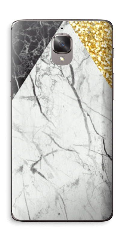 Gull, og to varianter av marmor Skin OnePlus 3