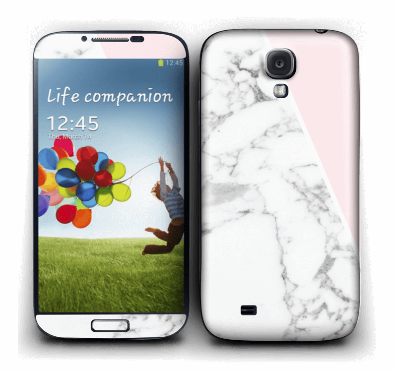 White Marble and pink pastell Skin Galaxy S4