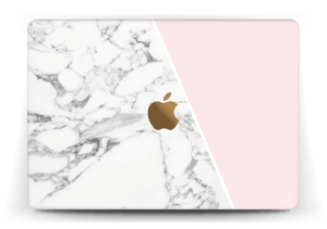 White Marble and pink pastell Skin MacBook 12”