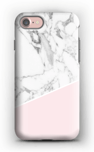Lichtroze & wit marmer hoesje IPhone 7 tough