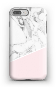 Hvit marmor og rosa deksel IPhone 7 Plus tough