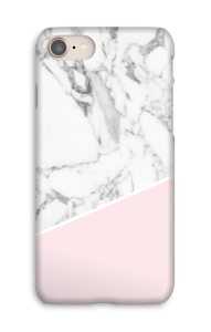 Lichtroze & wit marmer hoesje IPhone 8
