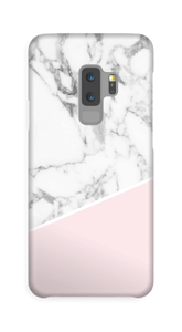 Hvit marmor og rosa deksel Galaxy S9 Plus