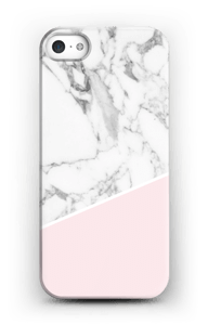 Valkoinen marmori ja pinkki kuoret IPhone 5/5S