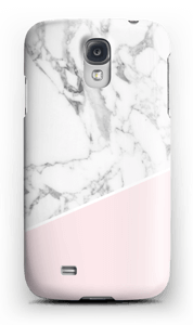 Lichtroze & wit marmer hoesje Galaxy S4