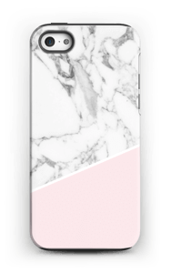 Valkoinen marmori ja pinkki kuoret IPhone 5/5s tough