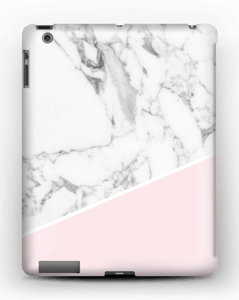 Valkoinen marmori ja pinkki kuoret IPad 4/3/2