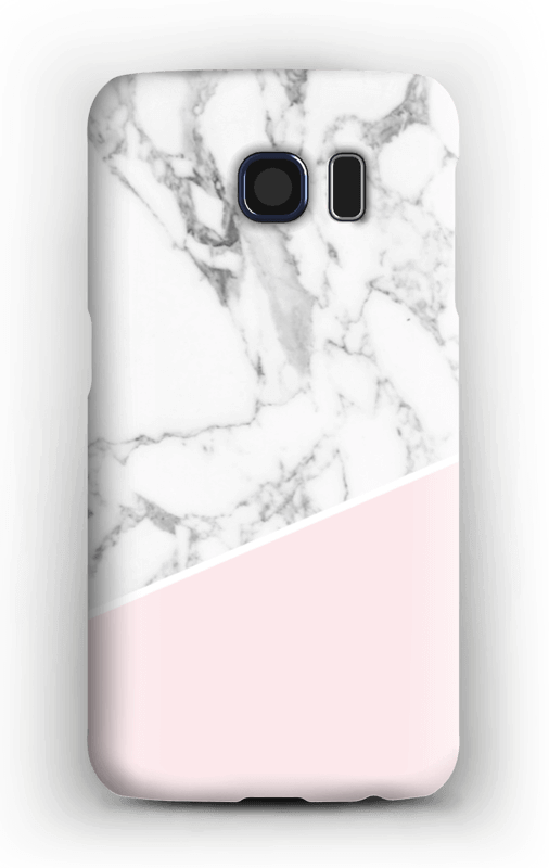 Valkoinen marmori ja pinkki kuoret Galaxy S6