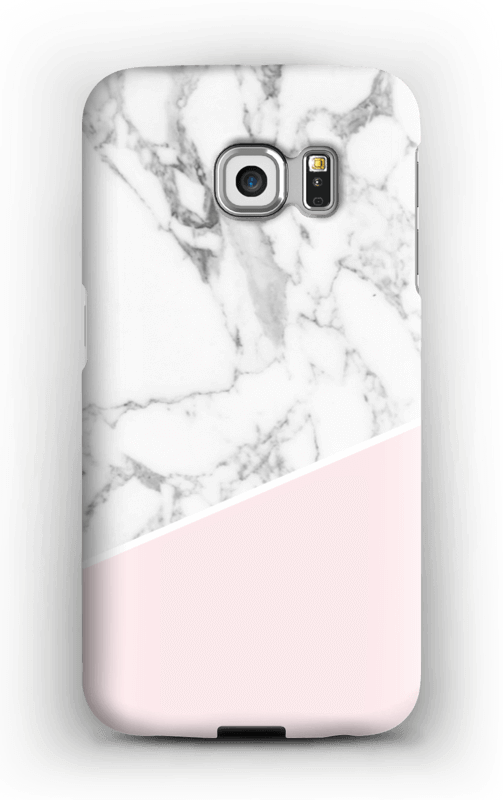 Valkoinen marmori ja pinkki kuoret Galaxy S6 Edge