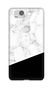 ブラック & ホワイトマーブル ケース Pixel 2