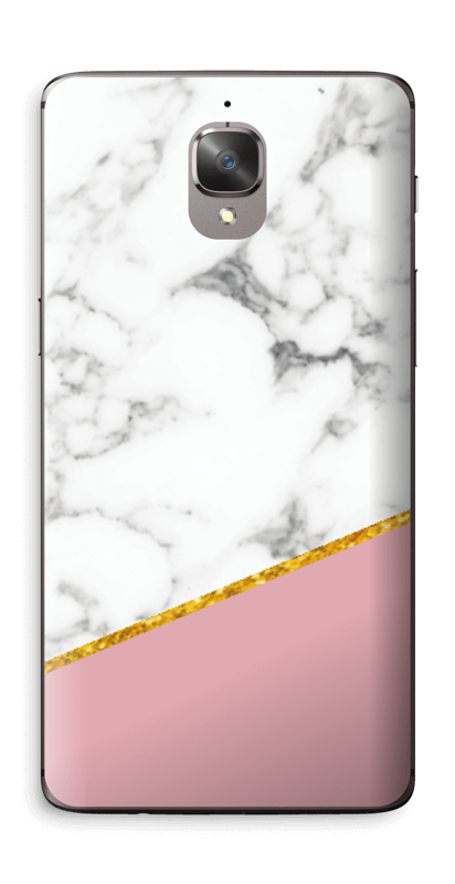 Marmor, pudderrosa og gull Skin OnePlus 3