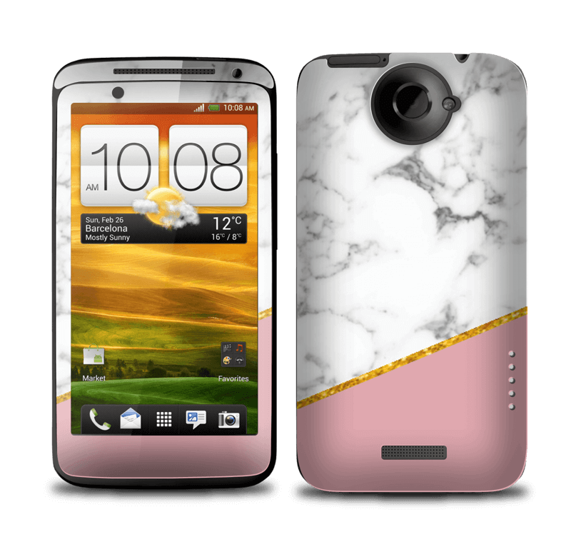 Marmor, pudderrosa og gull Skin One X