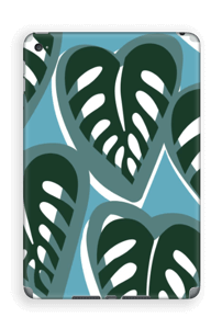 A tropical skin in the beautiful colours dusty turquoise and deep green for your laptop.