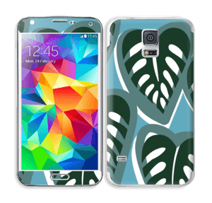 A tropical skin in the beautiful colours dusty turquoise and deep green for your laptop.