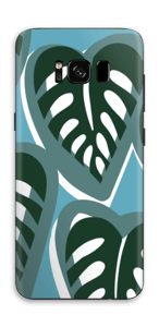 A tropical skin in the beautiful colours dusty turquoise and deep green for your laptop.