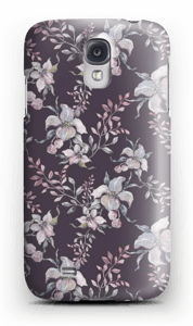 Lilla blomster deksel Galaxy S4