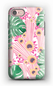 Rosa påfugl deksel IPhone 7 tough