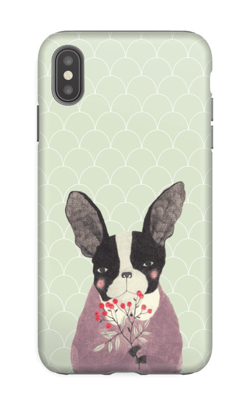 Fransk bulldog skal IPhone XS Max tough