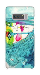 Kvinne i blått deksel Galaxy Note8