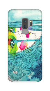 Kvinne i blått deksel Galaxy S9 Plus