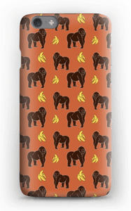 Monkey plus banana with orange background