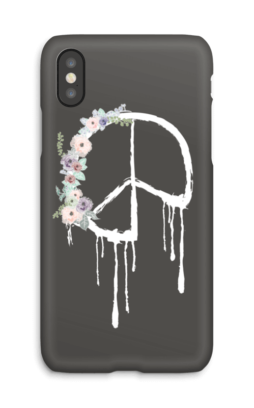 Peace med blomsterkrans deksel IPhone X