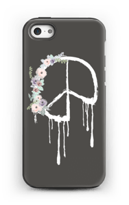 Peace med blomsterkrans deksel IPhone 5/5s tough
