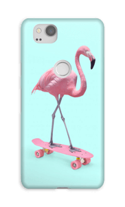 Flamingo op skateboard hoesje Pixel 2