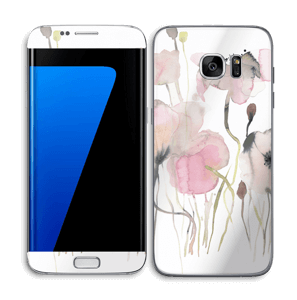 Painted Pink Flowers Skin Galaxy S7 Edge