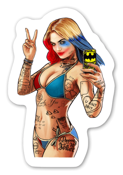 Harley Quinn GTA style sticker
