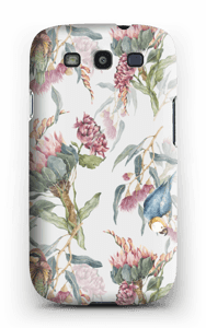 Paratiisilinnut ja valkoinen tausta kuoret Galaxy S3