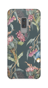 Paratiisilinnut ja tumma tausta kuoret Galaxy S9 Plus