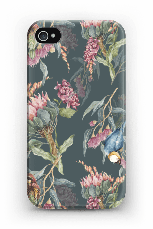 Paratiisilinnut ja tumma tausta kuoret IPhone 4/4s