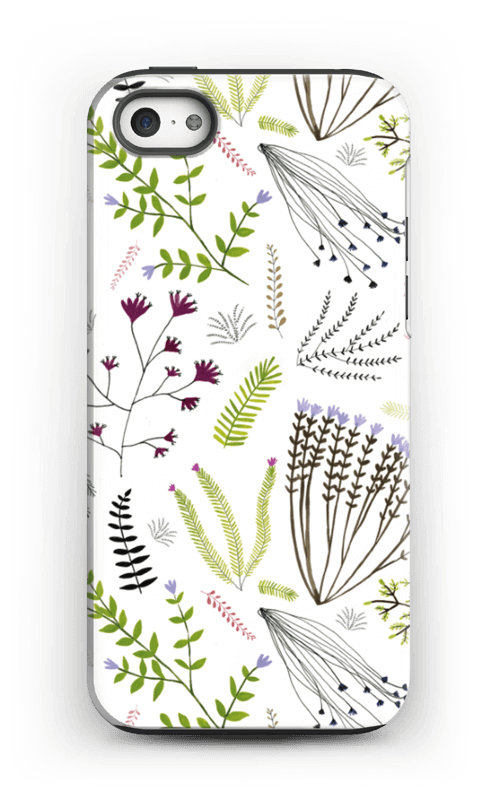 coque iphone 5 fleurs feuilles