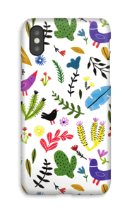Fåglar bland blommor skal IPhone X
