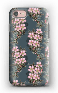 Vaaleanpunaiset kukkaset kuoret IPhone 7 tough