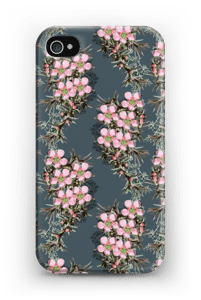 Vaaleanpunaiset kukkaset kuoret IPhone 4/4s